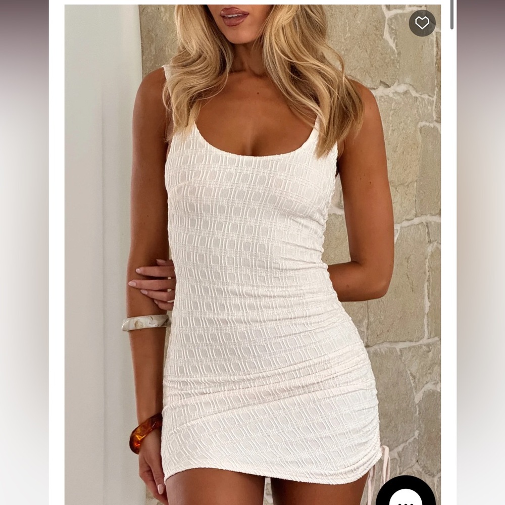 White Fox Boutique Off-White Textured Mini Dress